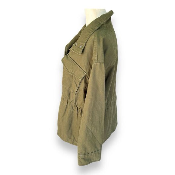 Gap Army Green Utility Jacket Size Petite Medium - Picture 2 of 11